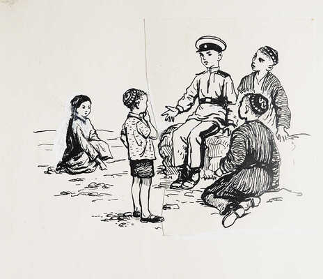 Пахолков И.Е.. Семь иллюстраций (рис. 11, 71, 77, 78, 80, 82, 83) для сборника стихов: Солнце не уходит с небосвода (Стихи поэтов нашей Родины. М.: Детгиз, 1962)